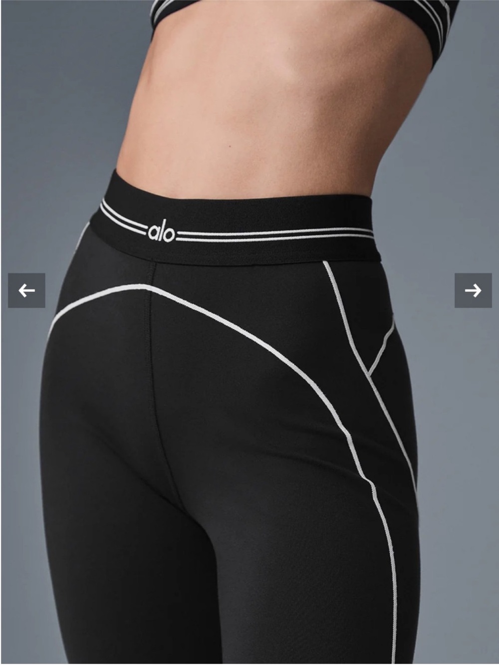 Alo Yoga Airbrush High Waist Heart Throb Leggings Black/ White Sz L 12-14 W54341 - Picture 2 of 15